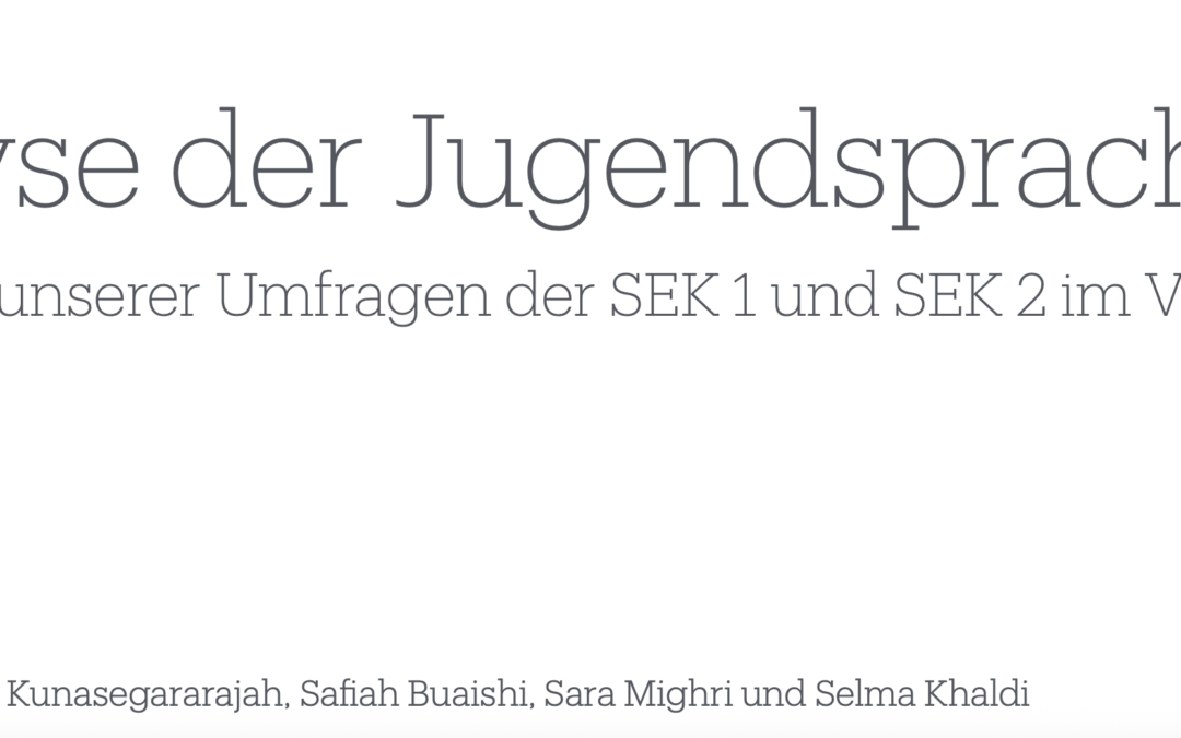 Analyse der Jugendsprache